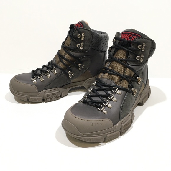 Gucci 521679 Flashtrek Leather Ankle Boots -Graphite -US 8.5 -NEW - Picture 5 of 10